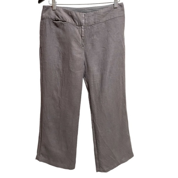 Eileen Fisher Petite Cropped Linen Pant Size 6 Summer Business Casual Minimalist - Picture 1 of 6